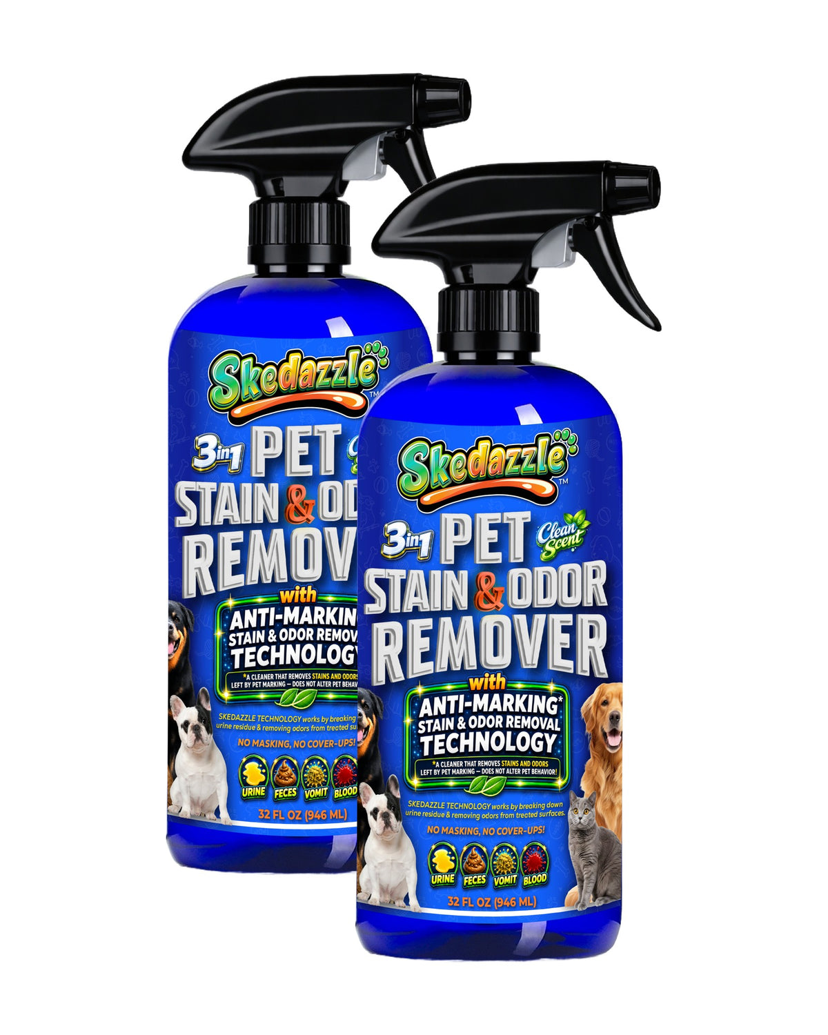 The Bundle – Skedazzle Pet Stain & Odor Eliminator, 2 × 32 oz
