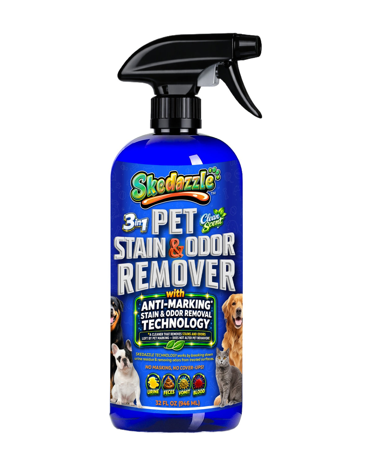 The Original – Skedazzle Pet Stain & Odor Eliminator, 32 oz