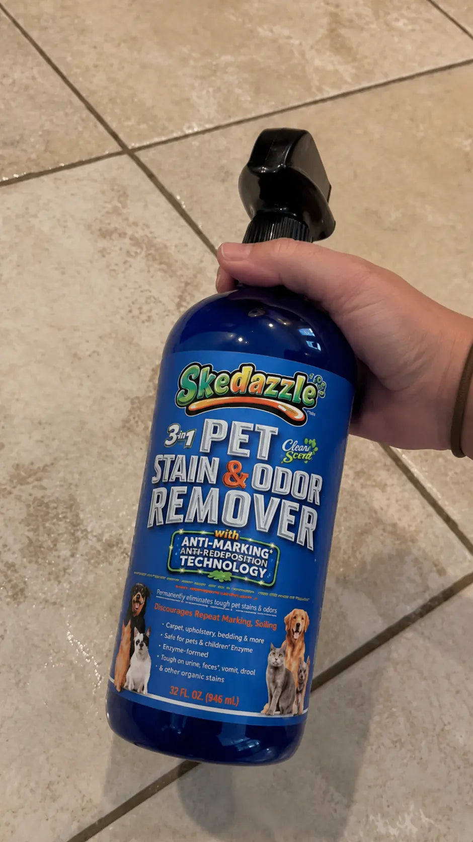 Dog urine stain on tile testimonial