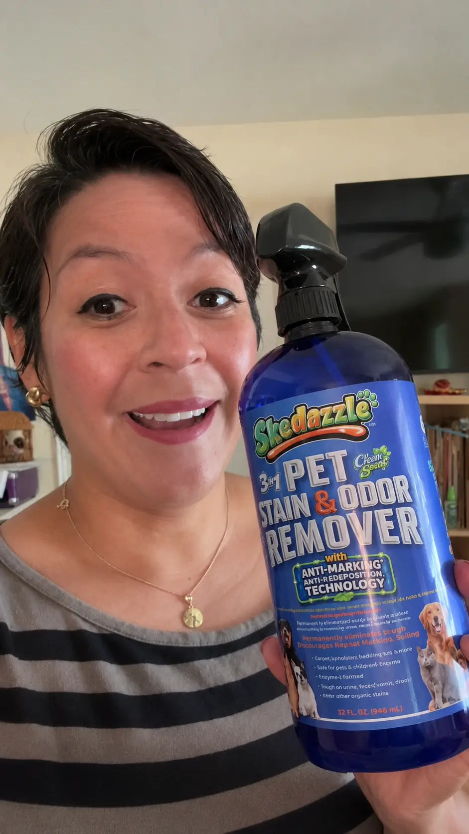 Dog urine stain on blanket testimonial