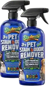 Skedazzle 62 oz pet stain and odor eliminator, 2-pack, for dog and cat urine cleanup