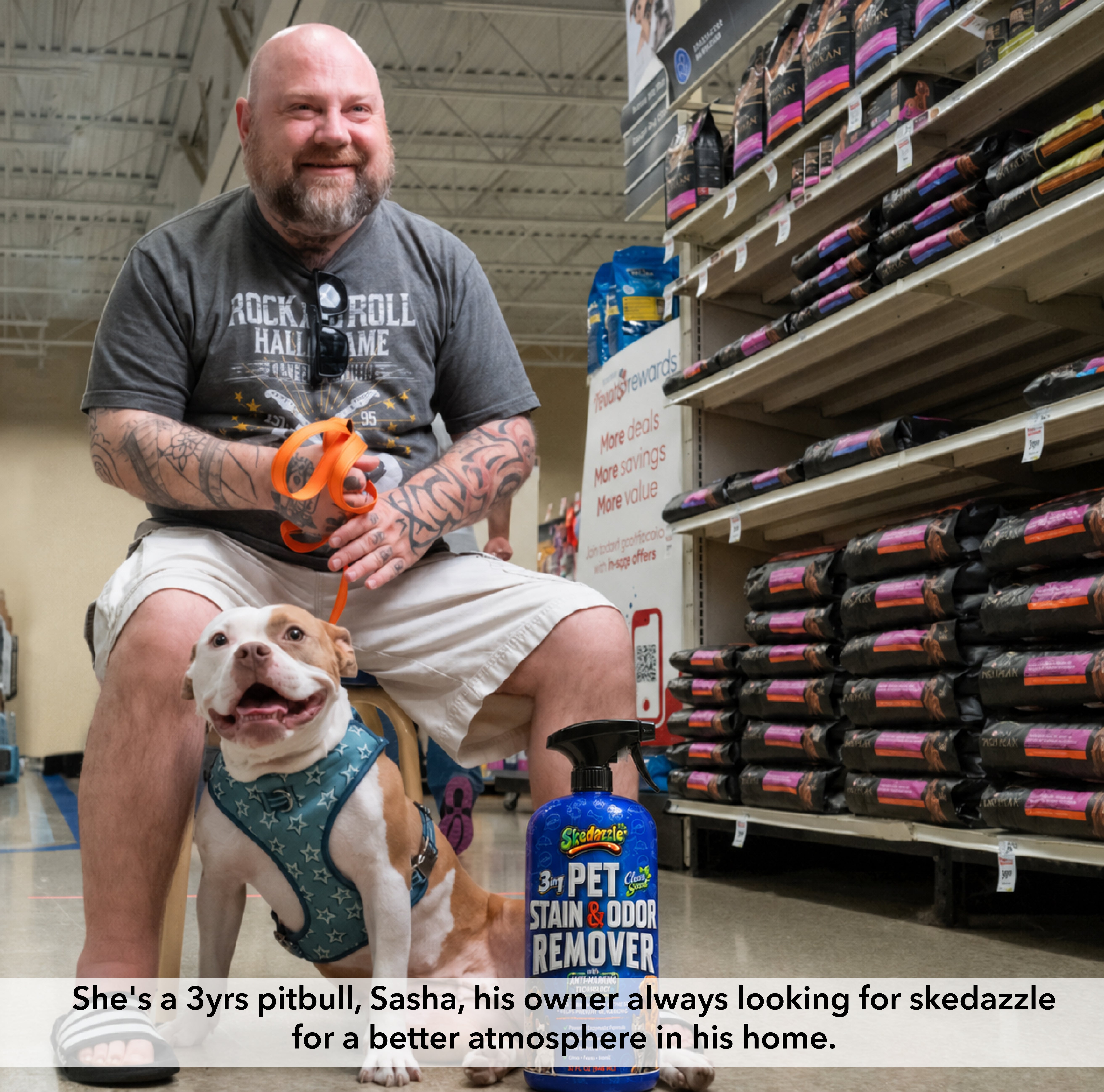 Family and pet relaxing together in a clean home