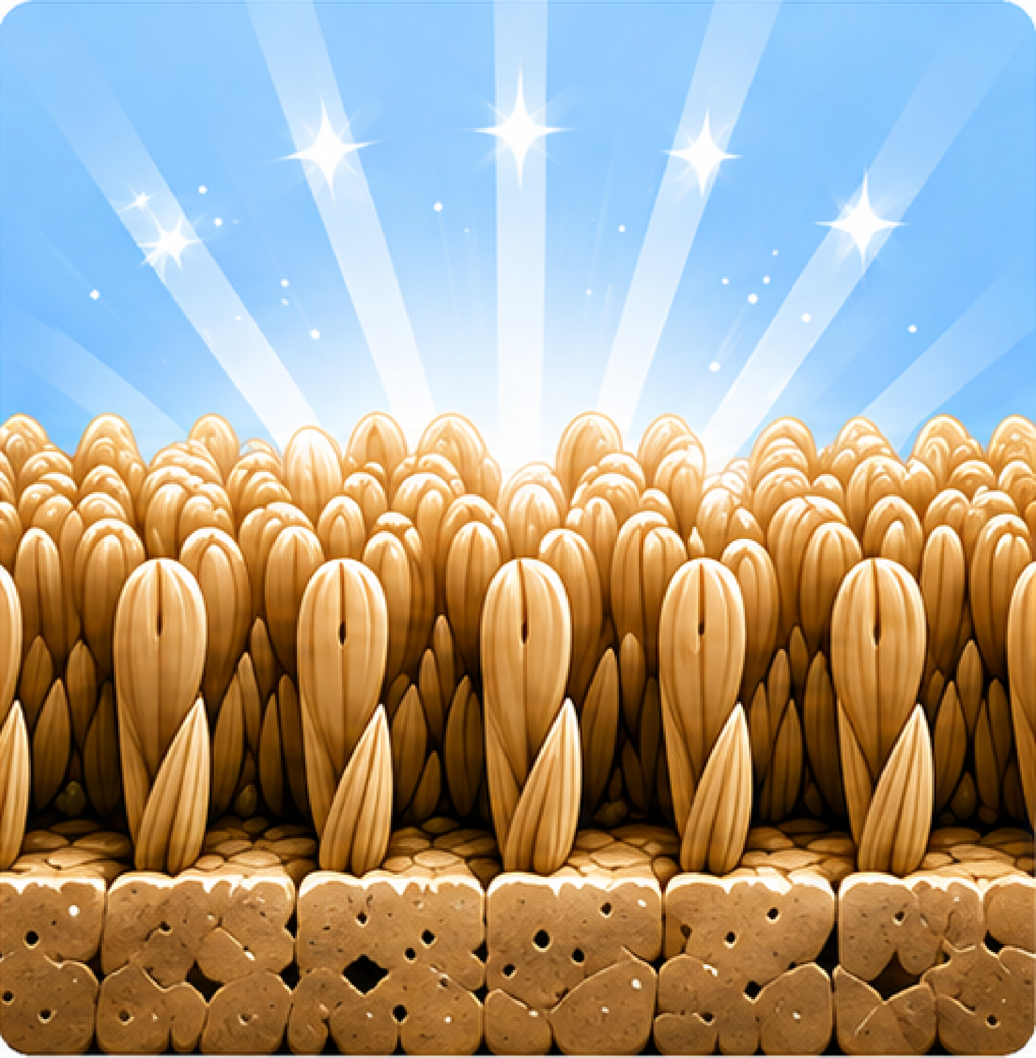 Clean carpet fibers after odor-causing crystals have been eliminated